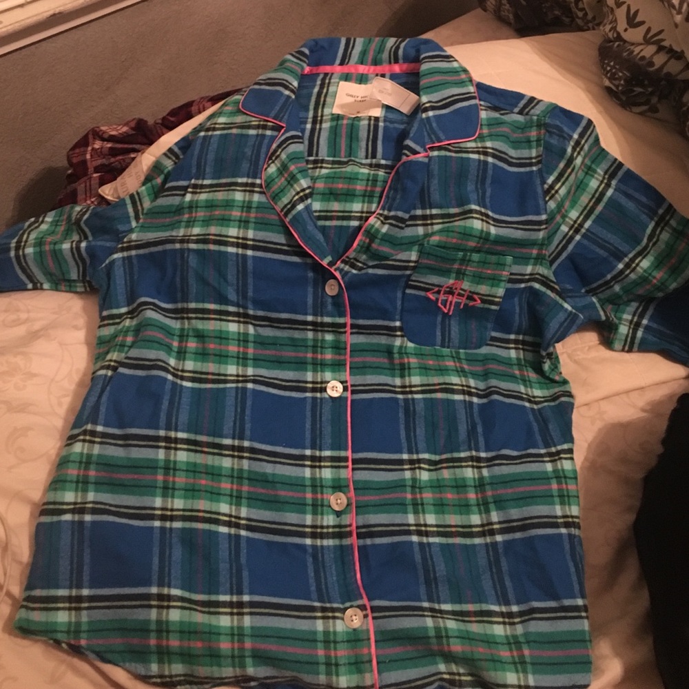 Gilly Hicks button down flannel sleep shirt